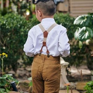 NWT Urban Krafts Boys Tan Suspenders (30months- 7 years )